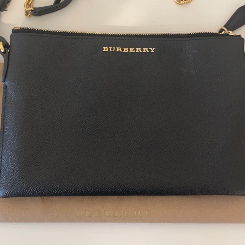 Burberry Peyton Black Calfskin Leather Cross Body